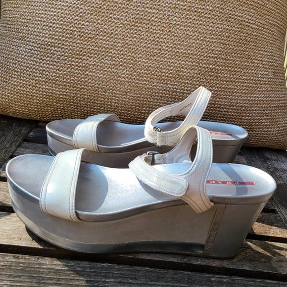 Prada Platform Velcro Strap Sandals - Picture 2 of 8